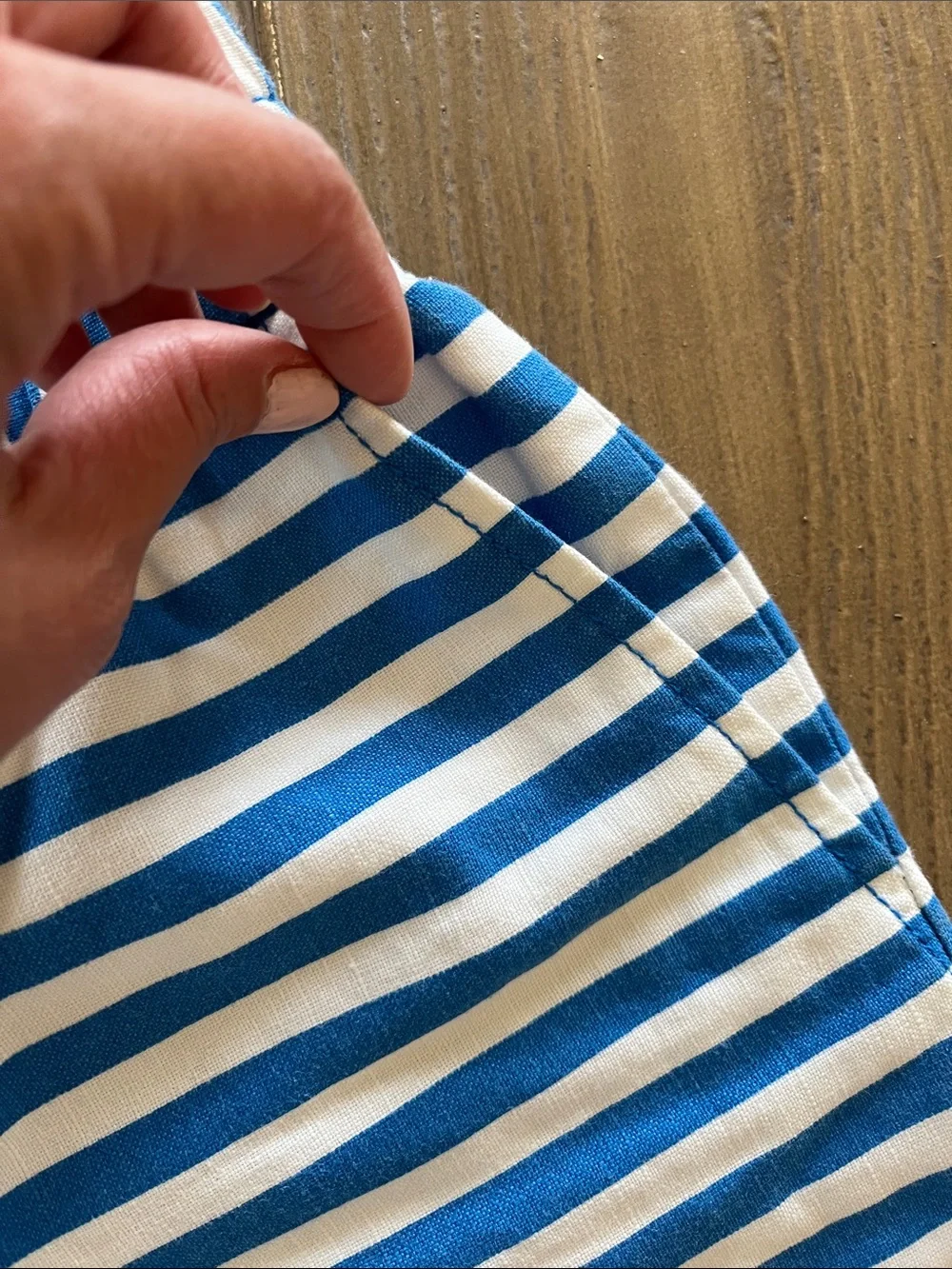 J.Crew Blue & White Striped Linen & Cotton Blend Shorts